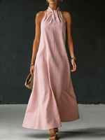 Women's Halter-neck Sleeveless Crossover Dress