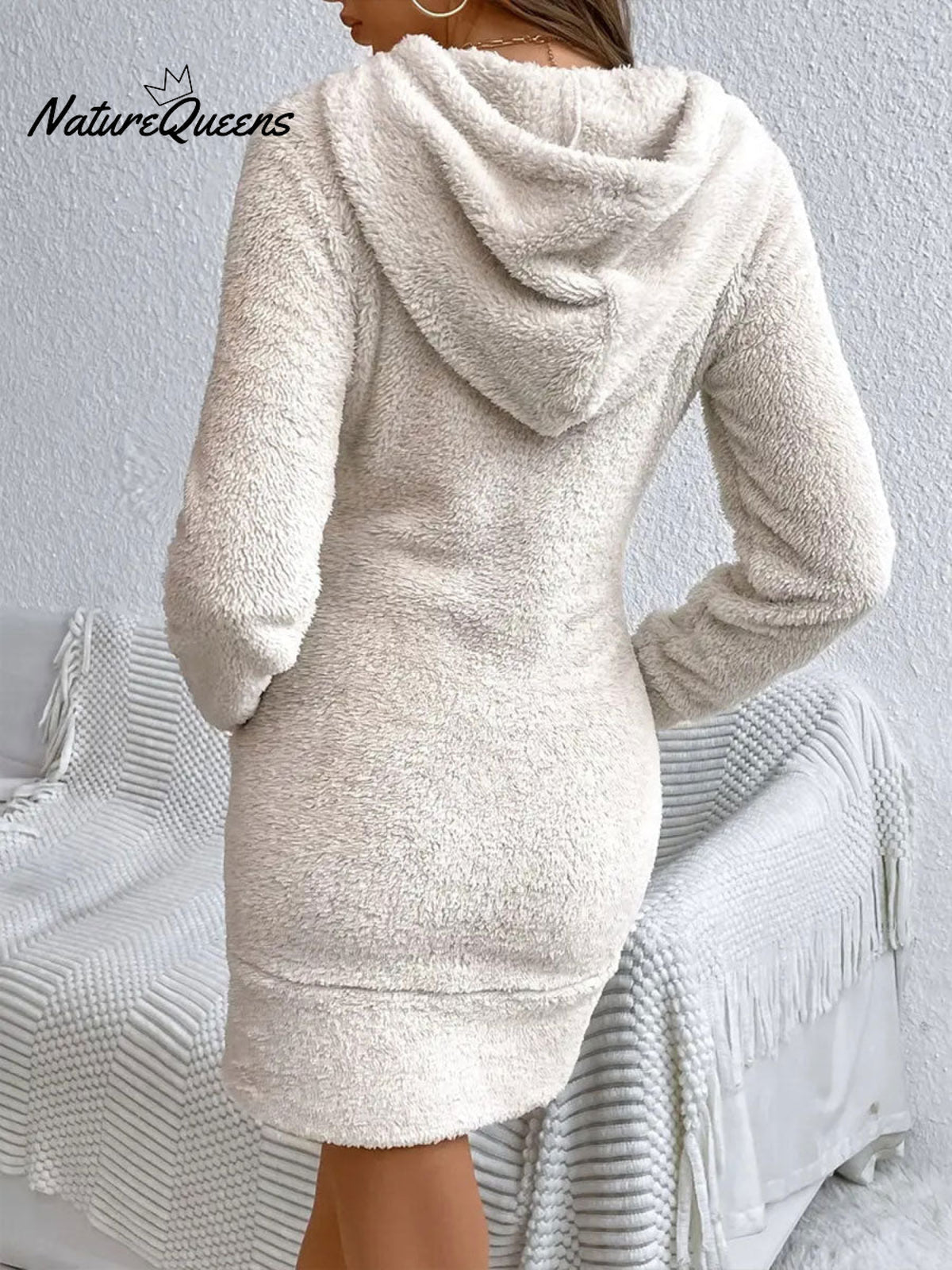 Women's Solid Color Casual Drawstring Pocket Dress