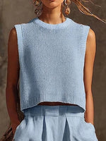 Elegant Round-neck Cozy Knit Top