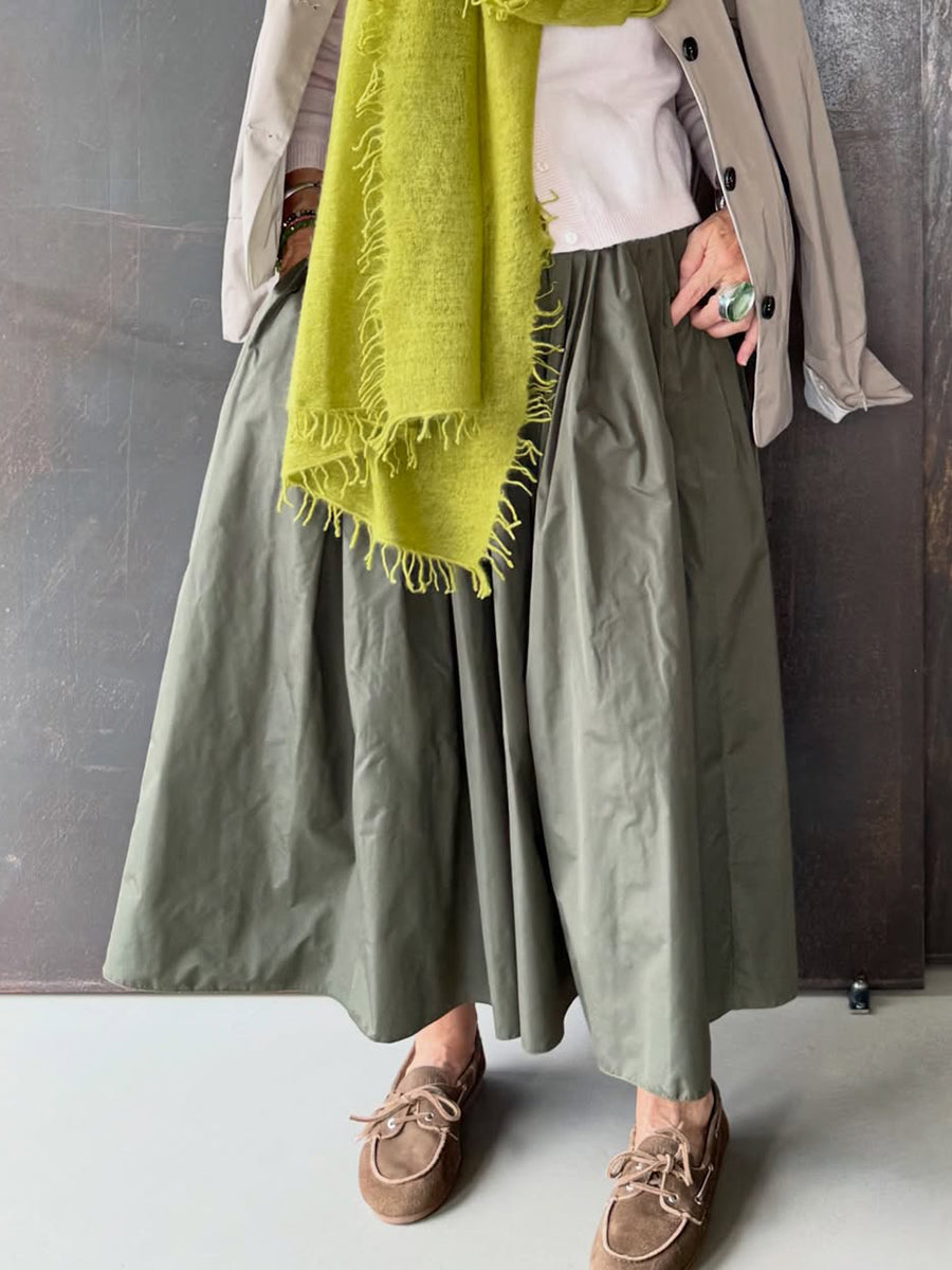 Cozy Loose-Fit Cotton-Linen Skirt