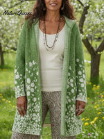 Cherry Blossom Secret Garden Hooded Knitted Cardigan