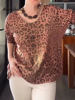 Women's Classic Leopard Print Simple Stretch Cotton Top