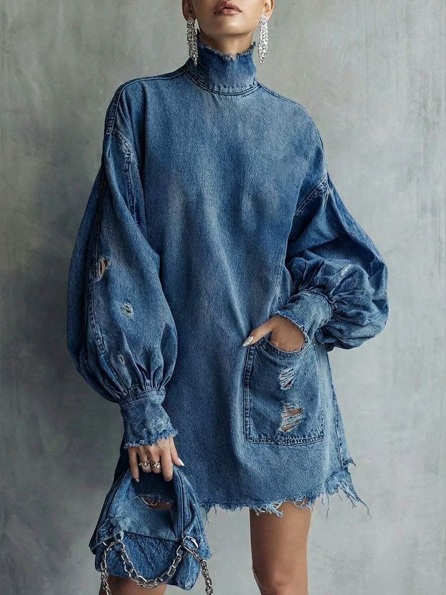 Women's Vintage Denim Mini Dress