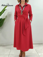 Women's Belted Cotton Dress