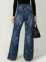Retro Star Decorative Pattern Women's Casual Denim Pants