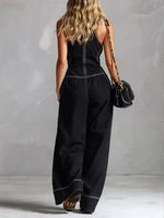 Casual Zippered Cotton Jumpsuit