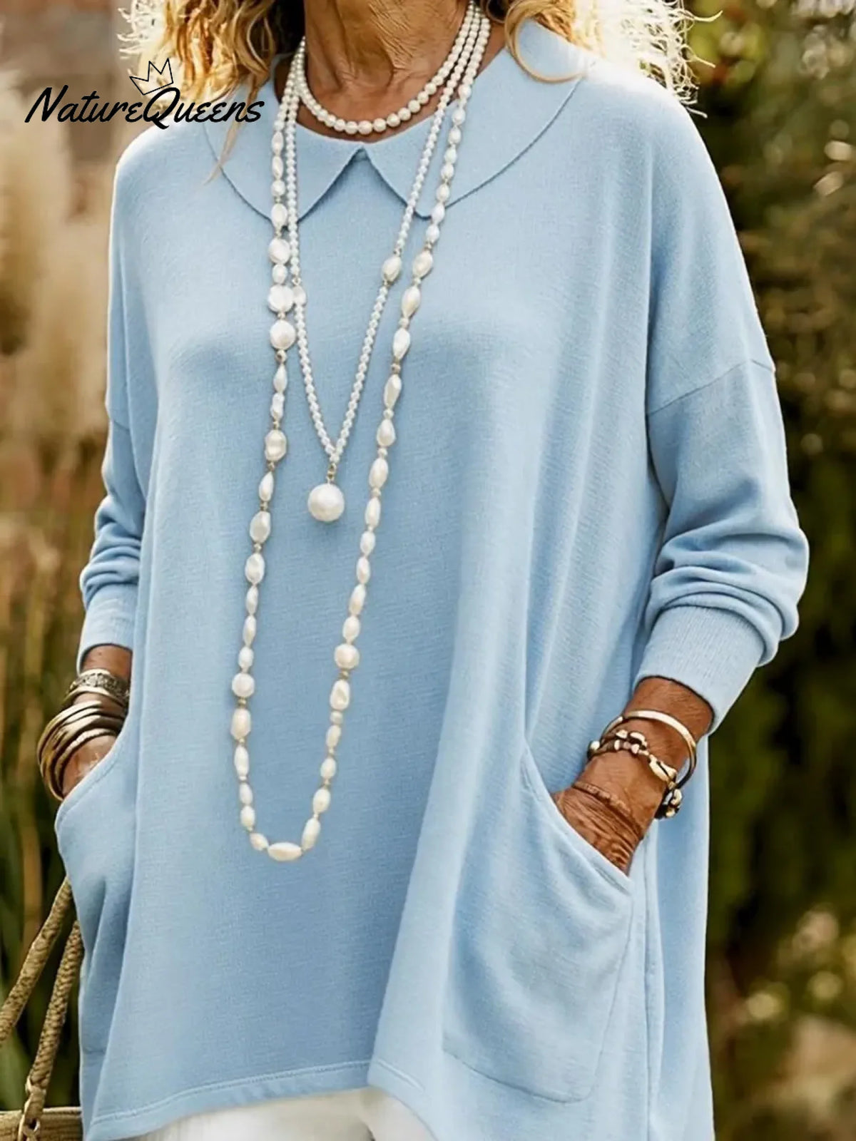 Retro Peter Pan Collar Irregular Hem Sweater Pullover