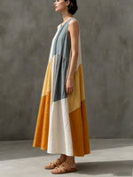 Women's Simple Color-block Sleeveless Dress