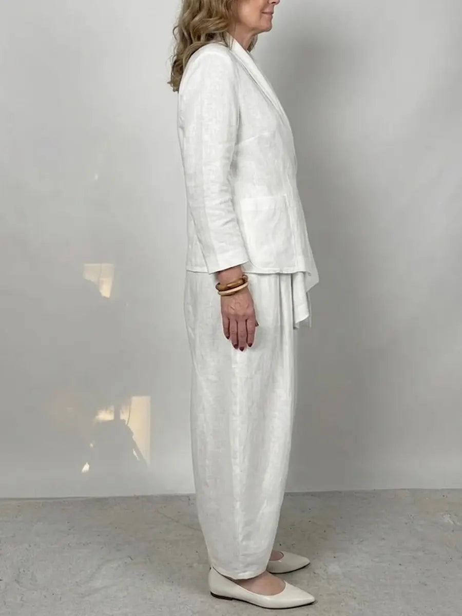 Women's Minimalist High-end Cotton And Linen Set