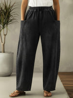 Casual Patch Pocket Loose-fitting Jeans