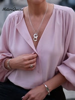 Effortless Elegance Lantern Sleeve Button-up Shirt