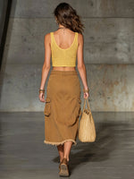 Cargo-style Raw-hem Skirt