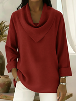 Retro Style Triangular Collar Cotton And Linen Top