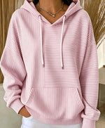 Casual Striped Cotton Hoodie