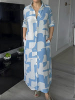 Women's Artistic Print Shirt Dress