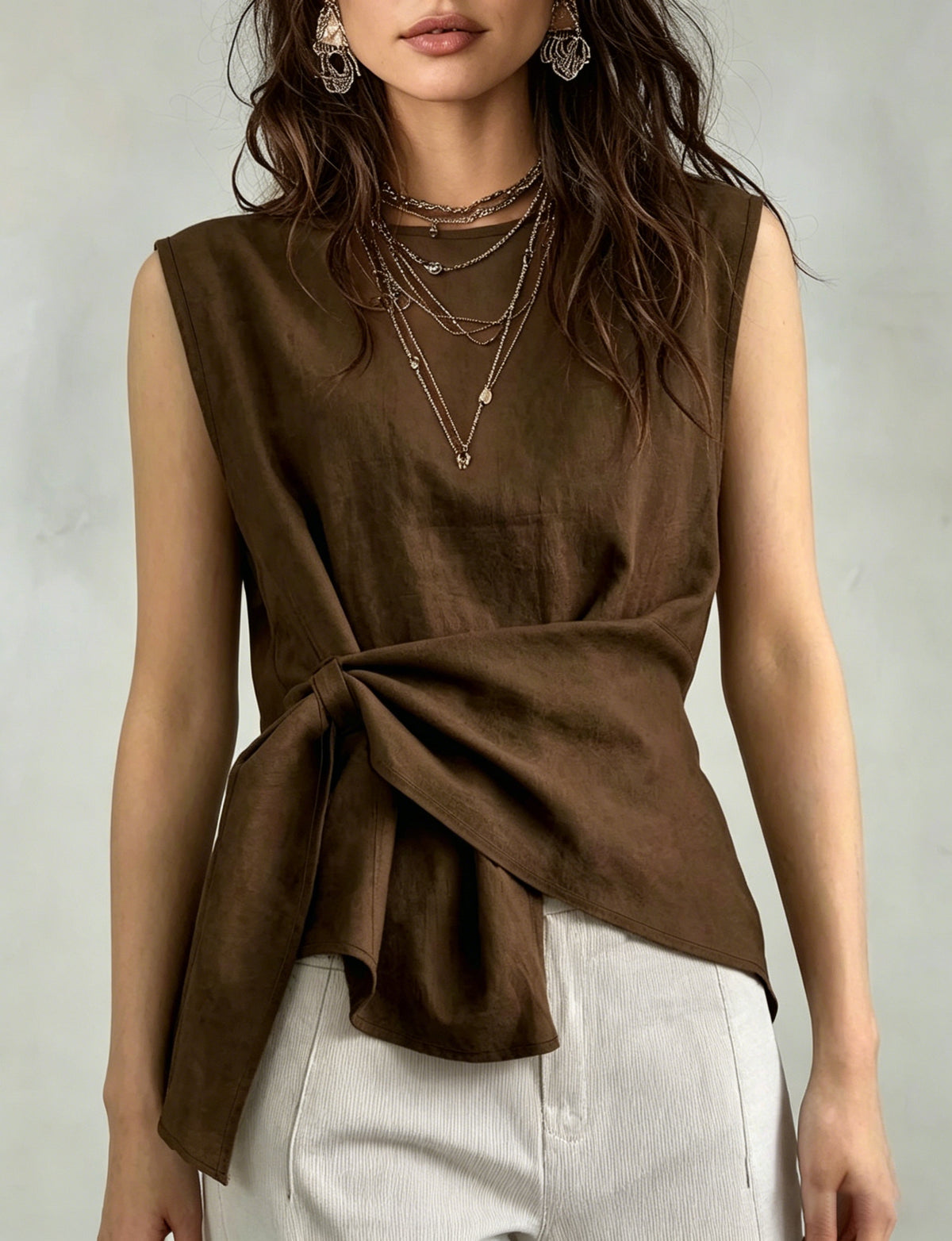 Women's Stylish & Simple Irregular Sleeveless Versatile T-shirt Top