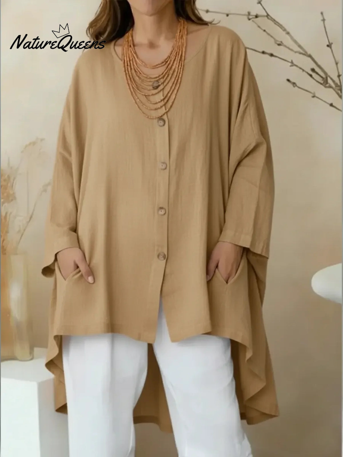 Women's Loose And Comfortable Linen And Cotton Shirt