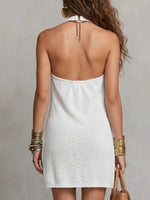 Women's Halter-neck Draped-collar Dress