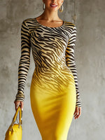 Women's Retro Leopard Pattern Art Casual Stylish Cotton Dress