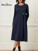 Women's Cozy Long-sleeved Cotton Dress