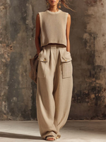 Elegant Round-neck Cozy Knit Top