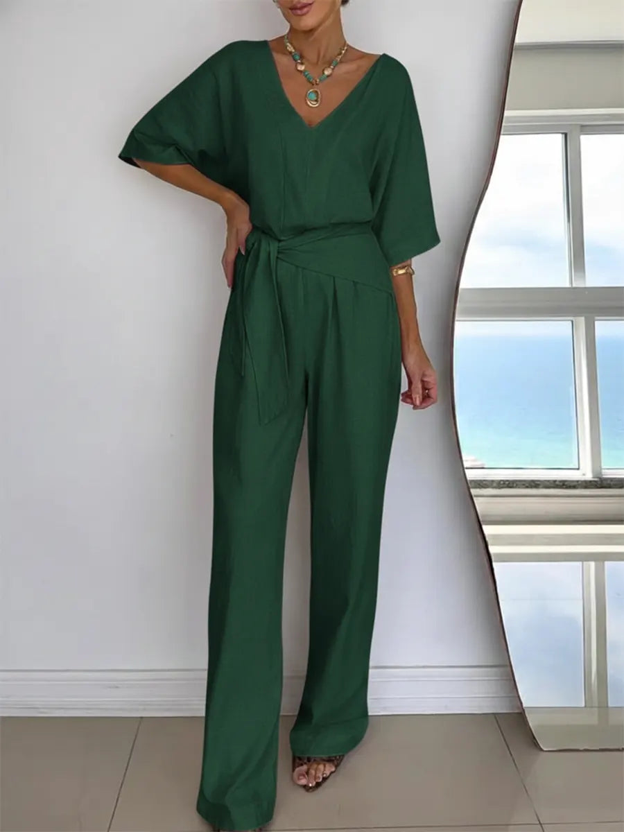 Women's Linen And Cotton Jumpsuit