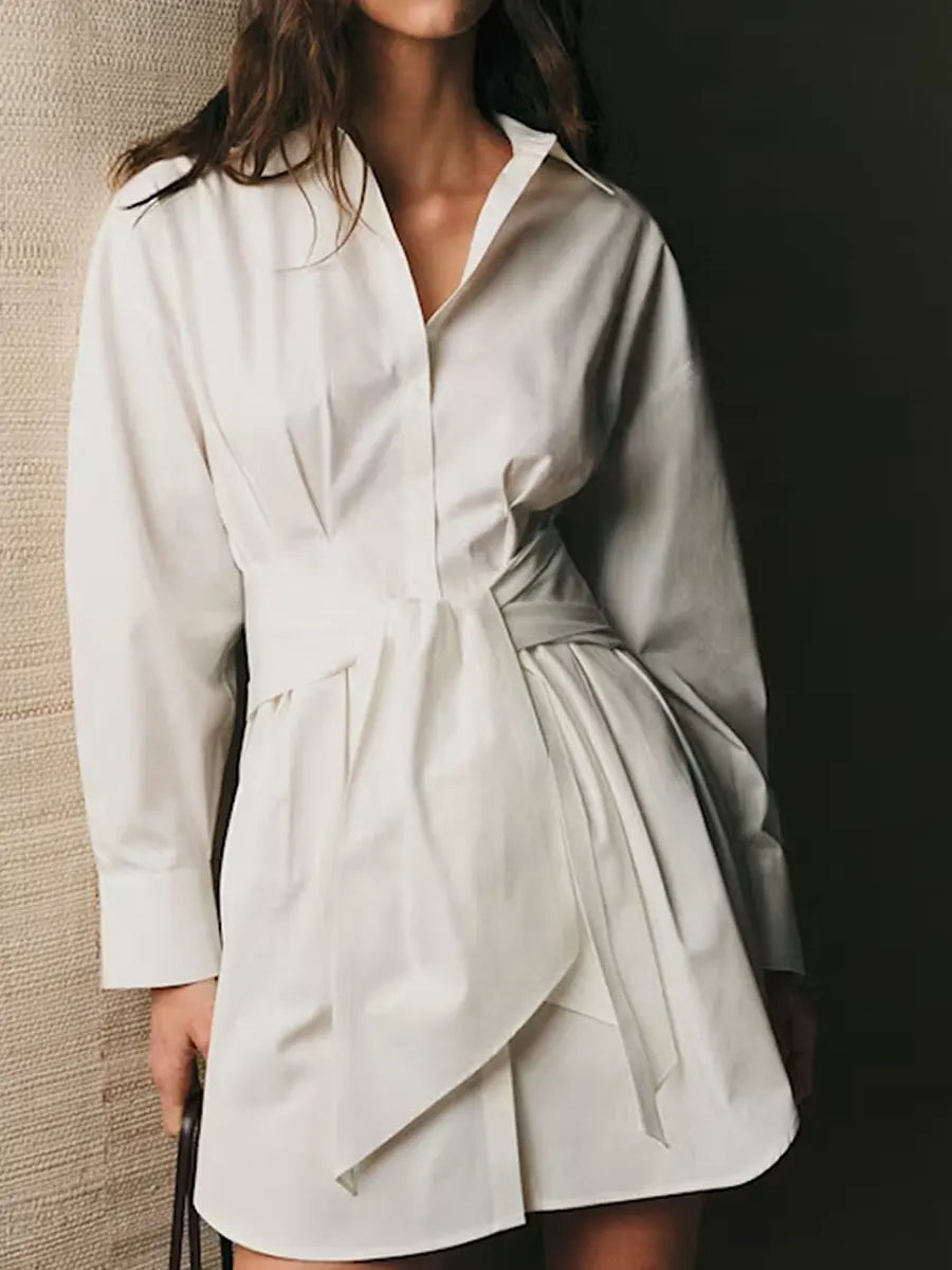 Women's Elegant Short Dress With Long Sleeves