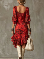 Stylish Leopard Print Chiffon Dress