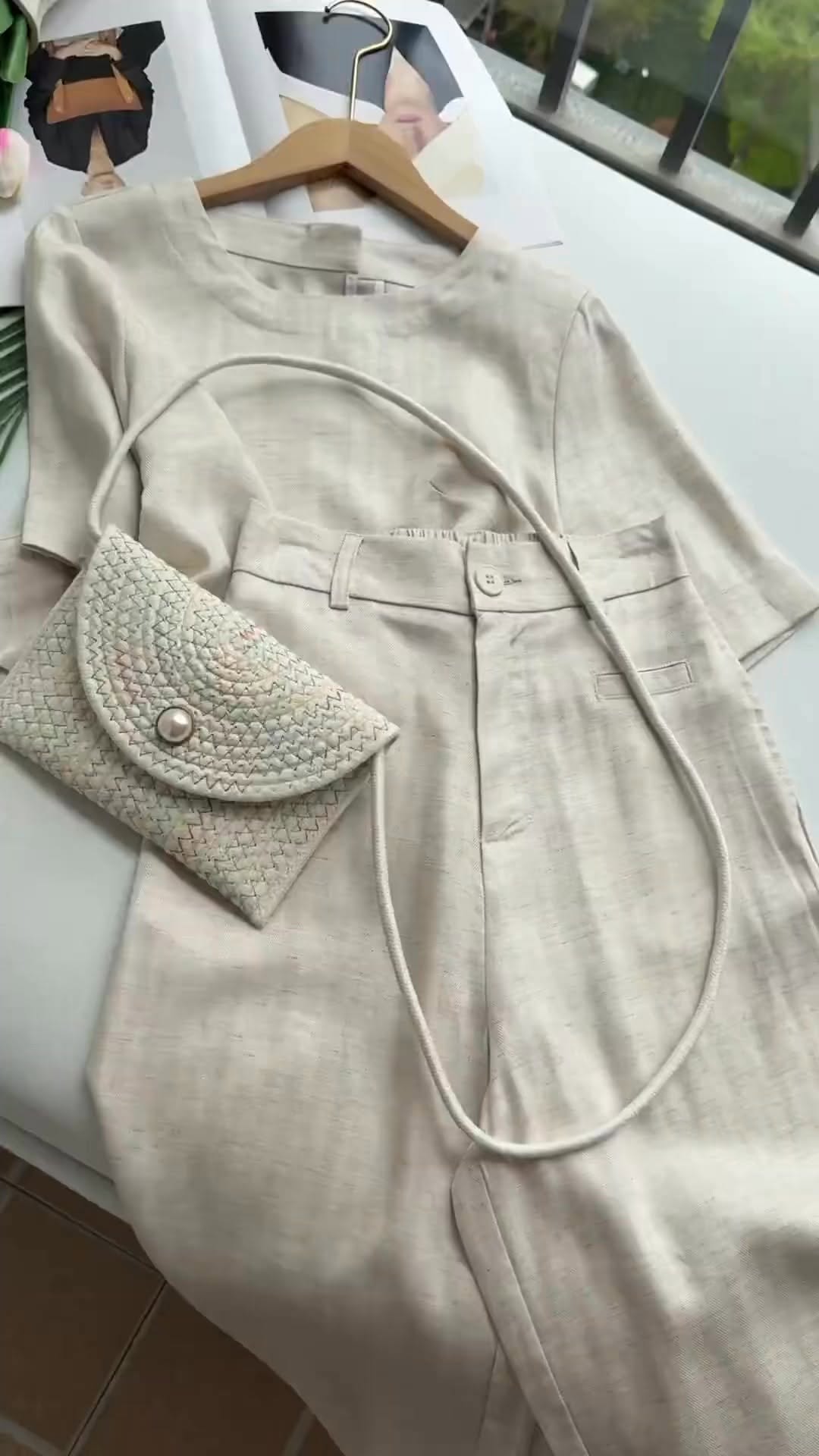 Casual & Cozy Tencel-linen Two-piece Top And Pants Set
