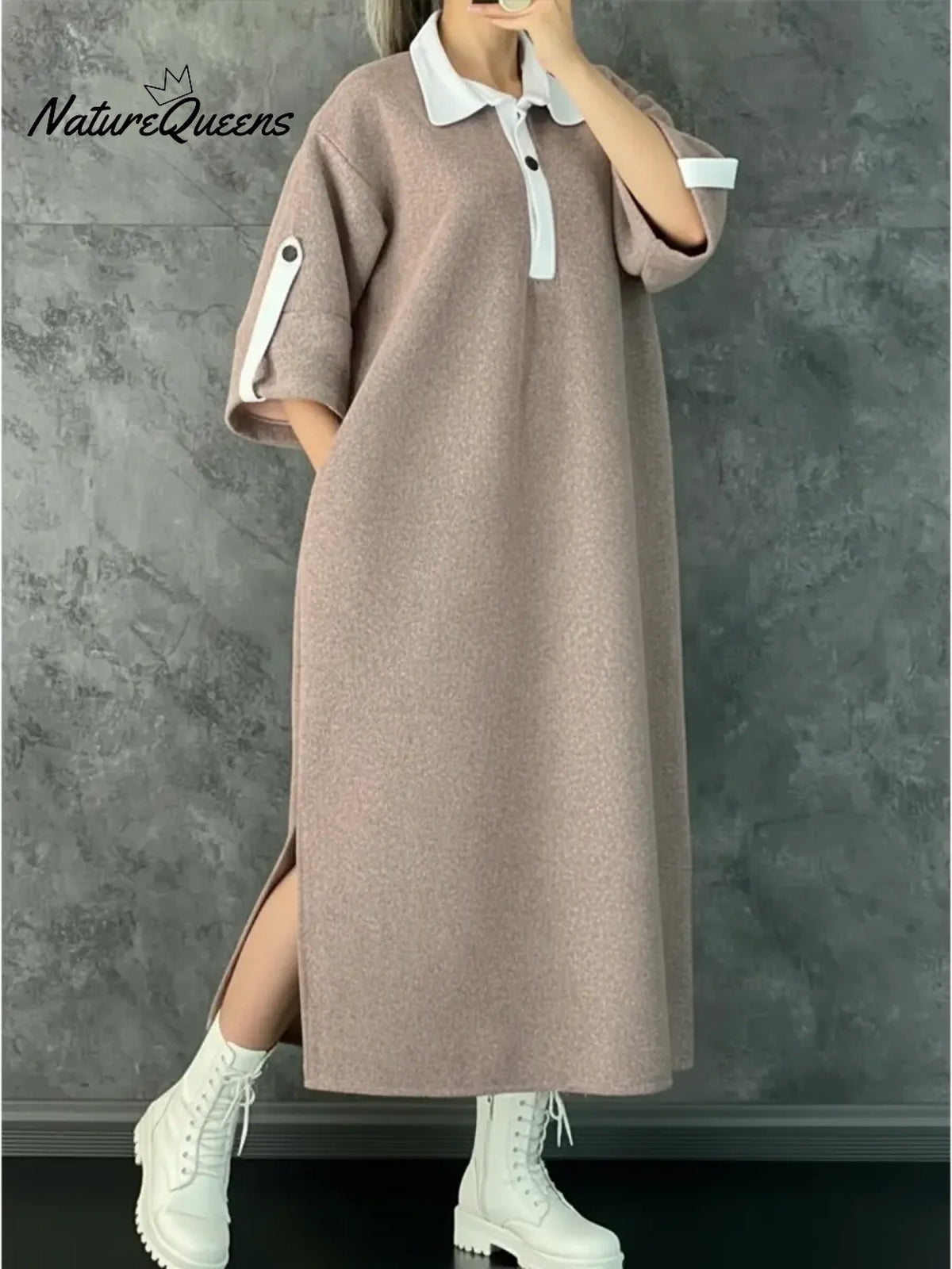 Women's Casual Loose Wool Dress