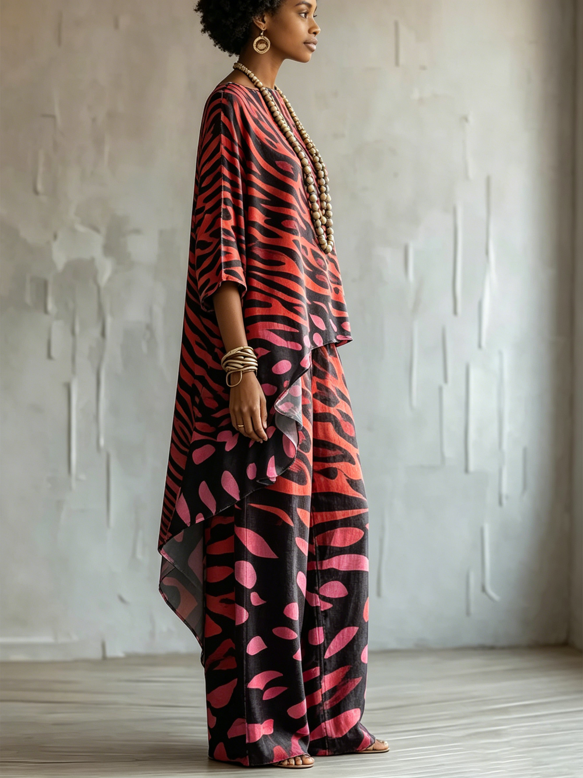 Elegant Artistic Animal Print Two-piece Set
