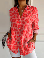 Women's Leopard Print Casual Long-sleeve Shirt