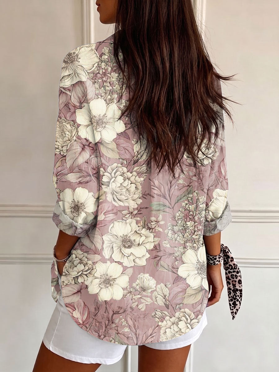 Women's Retro Flowers Casual Shirt