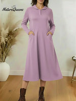 Women's Cozy Long-sleeved Cotton Dress