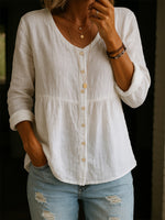 Women's Linen And Cotton Shirt