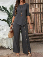 Casual And Cozy Minimalist Linen Two-piece Set