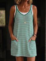 Vestido mono de algodón a rayas, relajado y versátil