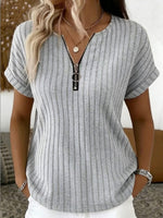 Women's Simple Cotton And Linen Short-sleeved Top