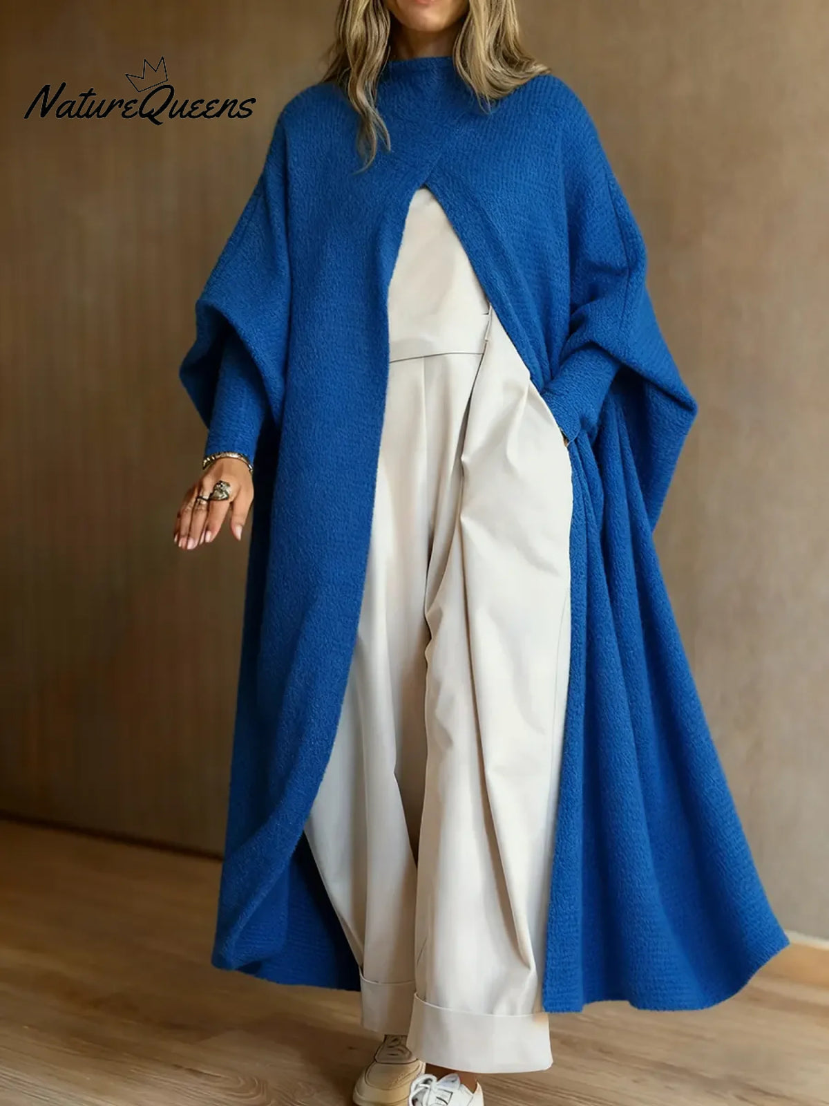 Women's Loose-fitting Knit Dress With Front Center Slit