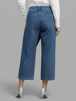 Women's High-waisted Loose-fitting Cropped Wide-leg Jeans