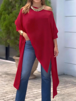Stylish & Cozy Loose Irregular Hem Blouse