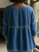 Casual Webbing Denim Top