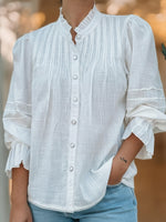 Patchwork Lace Linen And Cotton Shirt