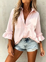 Women's Simple Cotton And Linen Shirt