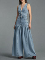 Casual Denim Wide-leg Jumpsuit