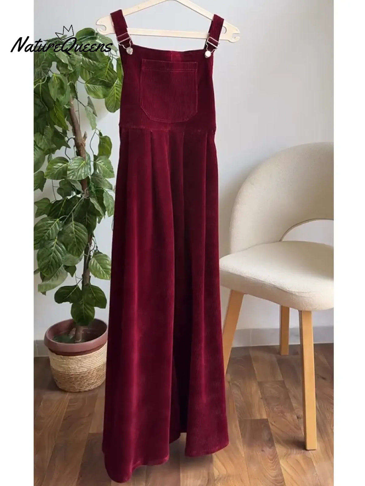 Women's Casual Corduroy Cotton Overall Dress