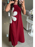 Fashionable Patchwork Sleeveless Cotton Dress
