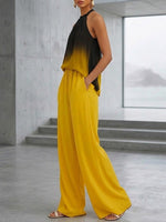 Women's Gradient Halter Top And Wide-leg Pants Set