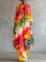 Elegant Abstract Colors Print Two-piece Set