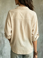 Women's Ethnic Pattern Art Casual Stylish Long Sleeve Cotton Linen Shirt